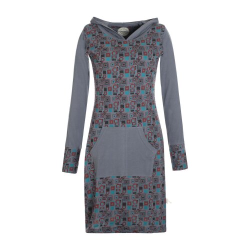 Vishes Langarm Damen Kleid Jerseykleid Sweatkleid Strickkleid - Kleid Damen Langarm Kleid Herbst grau 36