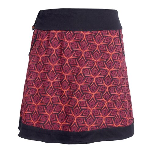 Vishes - Kurzer Damen Sommerrock zum Überziehen dunkelrot 42