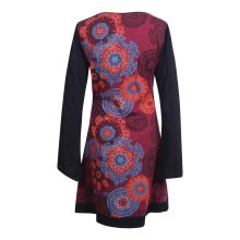 Vishes - Langarm Damen Lagen-Look Jersey-Kleid Mandalas...