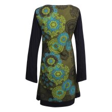 Vishes - Langarm Damen Lagen-Look Jersey-Kleid Mandalas...