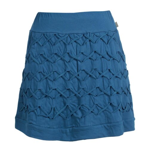 Vishes - Kurzer Damen Rock aus Baumwolle zum Überziehen mit Gummibund türkis 36