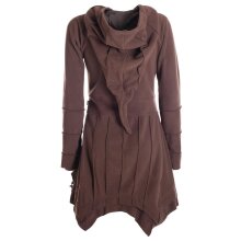 Vishes - Damen Fleecemantel Cardigan Zipfelkapuzenjacke...