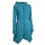 Vishes - Damen Fleecemantel Cardigan Zipfelkapuzenjacke Hooded Fleece Strickjacke türkis 42-44
