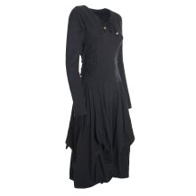 Vishes Langes Langarm Damen Kleid Bio-Baumwolle Einfarbig...