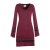 Vishes Langarm Lagenlook Damen Kleid Jerseykleid Strickkleid Sweatshirtkleid Baumwolle dunkelrot 48