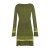 Vishes Langarm Lagenlook Damen Kleid Jerseykleid Strickkleid Sweatshirtkleid Baumwolle olive 34-36