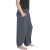 Vishes Lange Damen Sommerhose Haremshose Schlupfhose einfarbig Dehnbund mit Taschen Einheitsgröße (34-46) grau