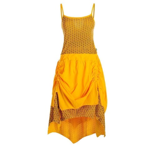 Vishes langes Damen Sommerkleid aus Jersey-Baumwolle mit wandelbarem Design und Blumenmuster gelb 40