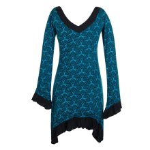 Langarm Damen Kleid Zipfelkleid Bedruckt Asymmetrisch mit...