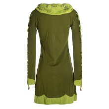 Vishes Damen Blumenkleid Langarm-Shirtkleid Schalkragen...