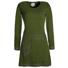Vishes Damen Langarm Shirt Kleid Jersey Tunika Hippie...