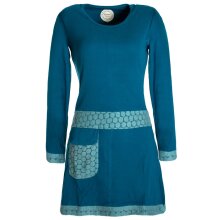 Vishes Damen Langarm Shirt Kleid Jersey Tunika Hippie...