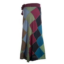 Vishes - Langer Damen Patchwork-Rock Wickel-Rock...