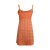 Vishes - Schulterfreies Damen Kleid Bustier Mini Kleid mit Spagettiträgern orange 38