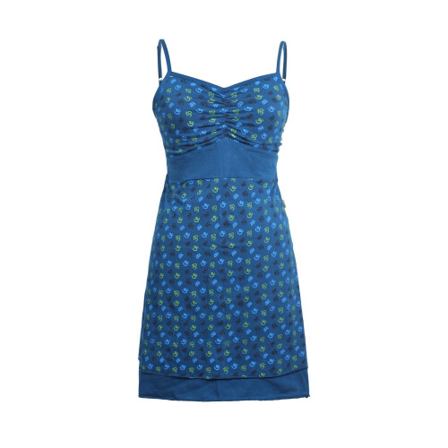 Vishes - Schulterfreies Damen Kleid Bustier Mini Kleid mit Spagettiträgern türkis 34