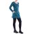 Vishes - Leichtes Langarmshirt-Kleid Damen Kleider Langarm Tunika retro türkis 38