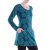 Vishes - Leichtes Langarmshirt-Kleid Damen Kleider Langarm Tunika retro türkis 42