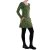 Vishes - Leichtes Langarmshirt-Kleid Damen Kleider Langarm Tunika retro olive 34-36