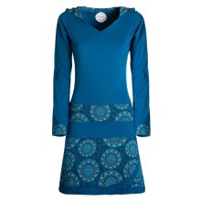 Vishes - Long Hoodie Kleid Damen mit Kapuze Langarm...