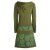 Vishes - Long Hoodie Kleid Damen mit Kapuze Langarm Kleider Kapuzenkleid olive 42