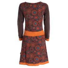 Mandala-Blumen Langarm-Kleid Damenkleid Shirtkleid...