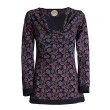 Vishes - Damen Langarm-Shirt Blümchen-Bluse...