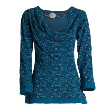 Vishes - Damen Langarm-Shirt Blümchen-Bluse...