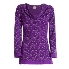 Vishes - Damen Langarm-Shirt Blümchen-Bluse...
