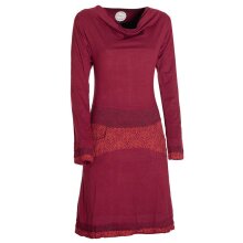 Vishes Bequemes Langarm Damen Kleid mit Wasserfallkragen...