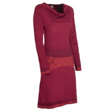 Vishes Bequemes Langarm Damen Kleid mit Wasserfallkragen...