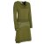 Vishes Bequemes Langarm Damen Kleid mit Wasserfallkragen Bund bedruckt Taschen olive 34