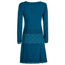 Vishes Bequemes Langarm Damen Kleid mit Wasserfallkragen...