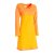 Vishes - Langarm Damen Kleid Longshirt Jerseykleid Bio-Baumwolle GOTS orange 46