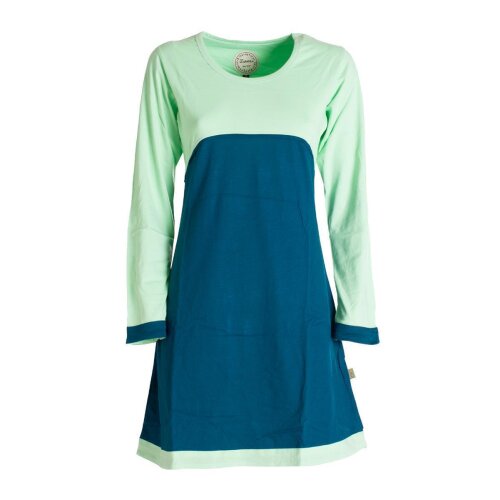Vishes - Langarm Damen Kleid Longshirt Jerseykleid Bio-Baumwolle GOTS türkis 44