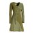 Vishes - Asymmetrisches Langarm Damen Baumwoll-Keid Shirt-Kleid olive 42-44