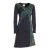 Vishes Damen Mandala Kleid Blumenkleid Langarm Rundhals Baumwollkleid schwarz 44-46