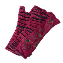 vishes bestickte Handstulpeb warm dunkelrot