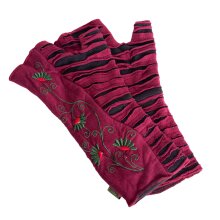 vishes bestickte Handstulpeb warm dunkelrot