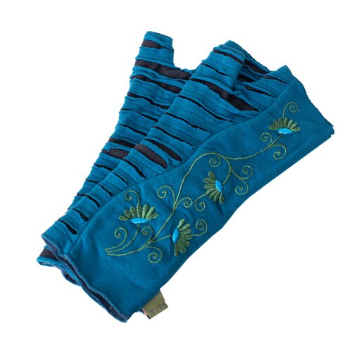 vishes bestickte Handstulpeb warm türkis