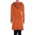 Vishes - Damen Spitzen-Kleid Blumen-kleid Lang-arm Rundhals Kapuzenkleid-er orange 34