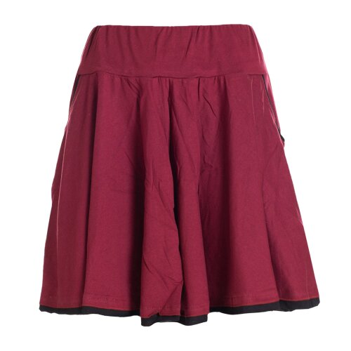 Vishes - einfarbiger kurzer Damen-Rock Mini-Rock Tanz-Rock Baumwollrock dunkelrot 42