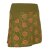 Vishes - Damen Baumwoll-Rock, 70er 80er Jahre Retro Blumen Muster bedruckt Taschen olive 48-50