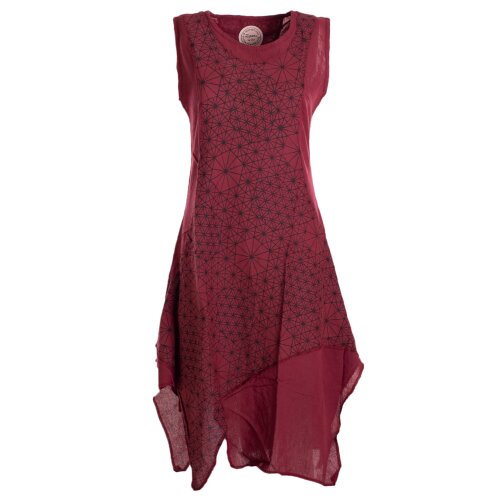vishes Kleid Lagenlook Sommerkleid dunkelrot 48-50