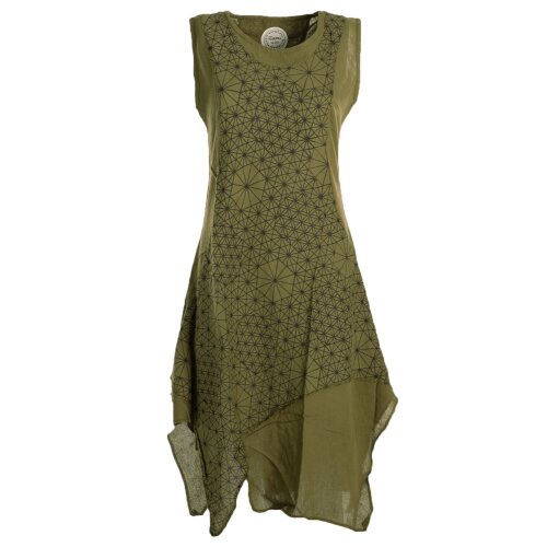 vishes Kleid Lagenlook Sommerkleid olive 32-34