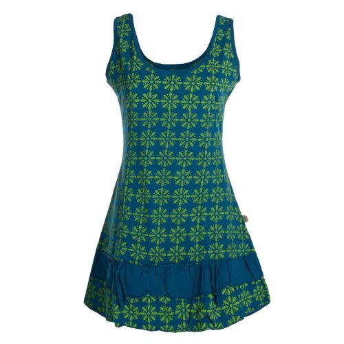 Vishes - Damen Lagen-Look Rüschen Jersey-Tunika Sommerkleid Träger-Kleid