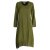 Vishes - Luftiges Damen Sommerkleid Langarm Longshirt-Kleid Shirt-Kleid olive 38