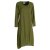 Vishes - Luftiges Damen Sommerkleid Langarm Longshirt-Kleid Shirt-Kleid olive 40-42