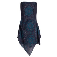 Kleid A-799B, bedruckt Blumen schwarz 42-44