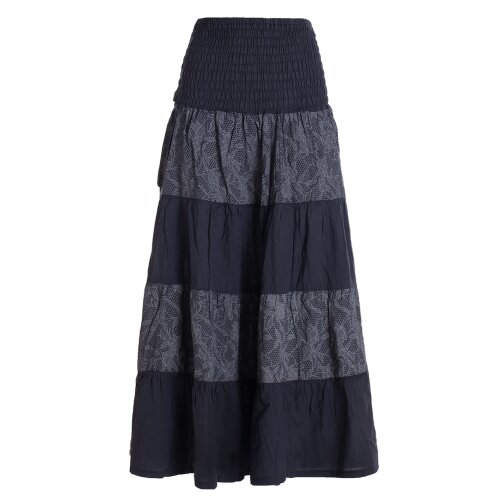 Vishes - 2in1 Damen Mittelalter Rock Bandeau-Kleid Langer Casual Maxi-Rock freesize schwarz