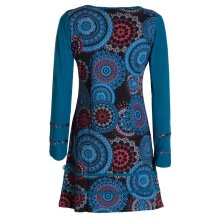 Vishes - Damen Langarm Longshirt-Kleid Sweatkleid...